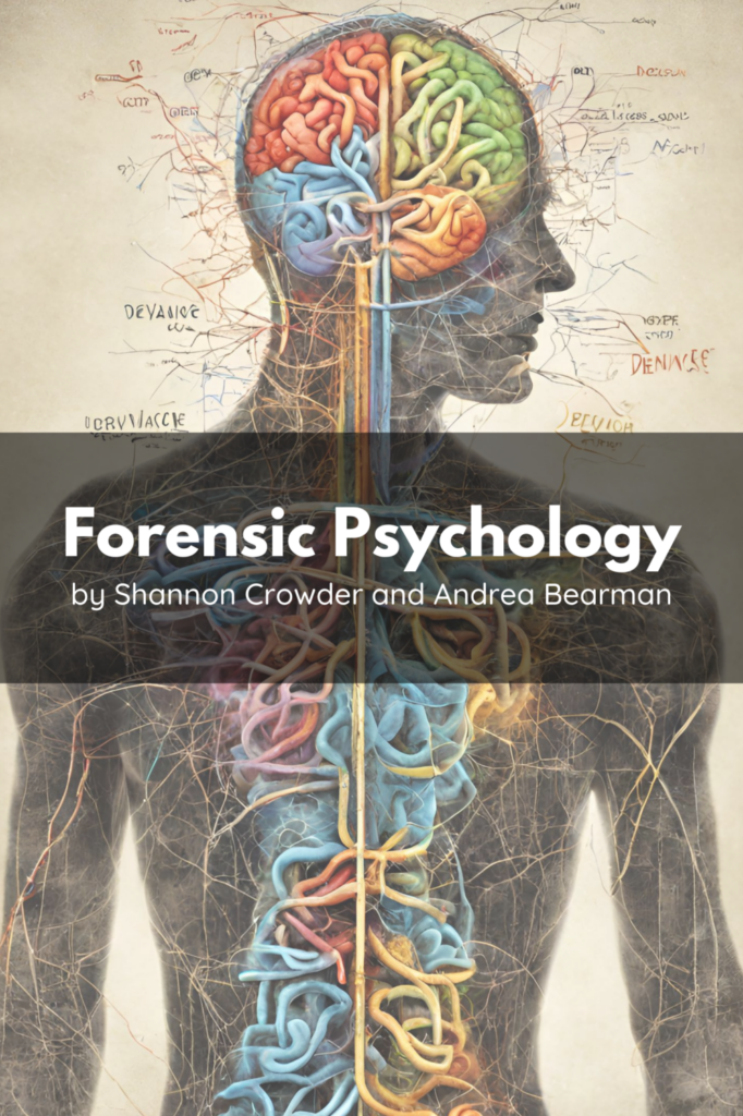 Forensic Psychology book cover featuring an anatomical sketch of the human body