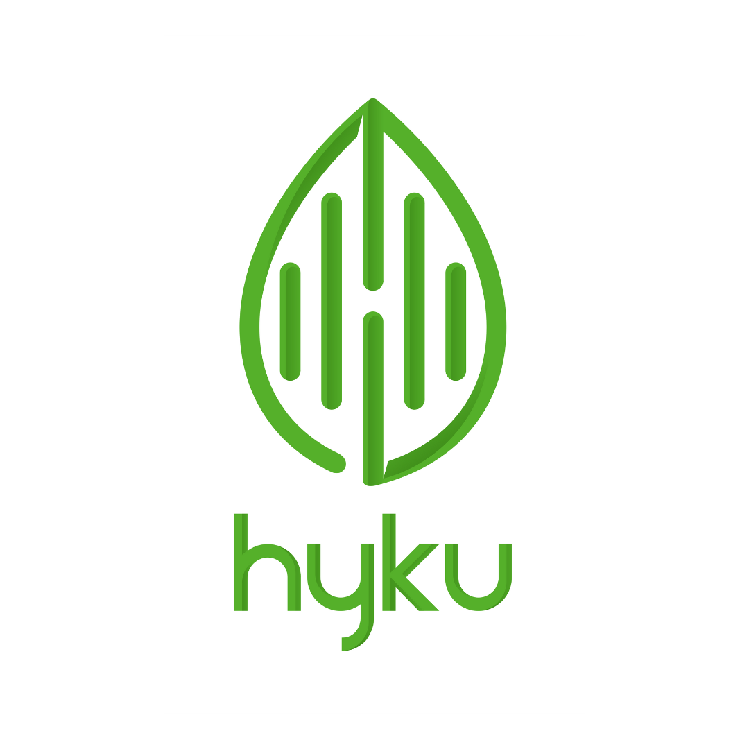 Hyku logo with green leaf