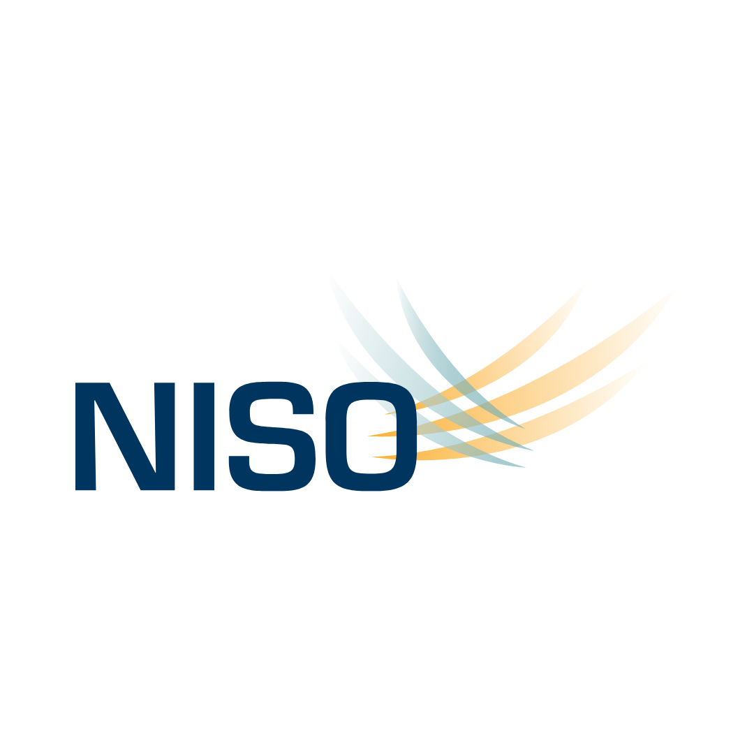 Navy blue NISO logo with green and yellow swishes