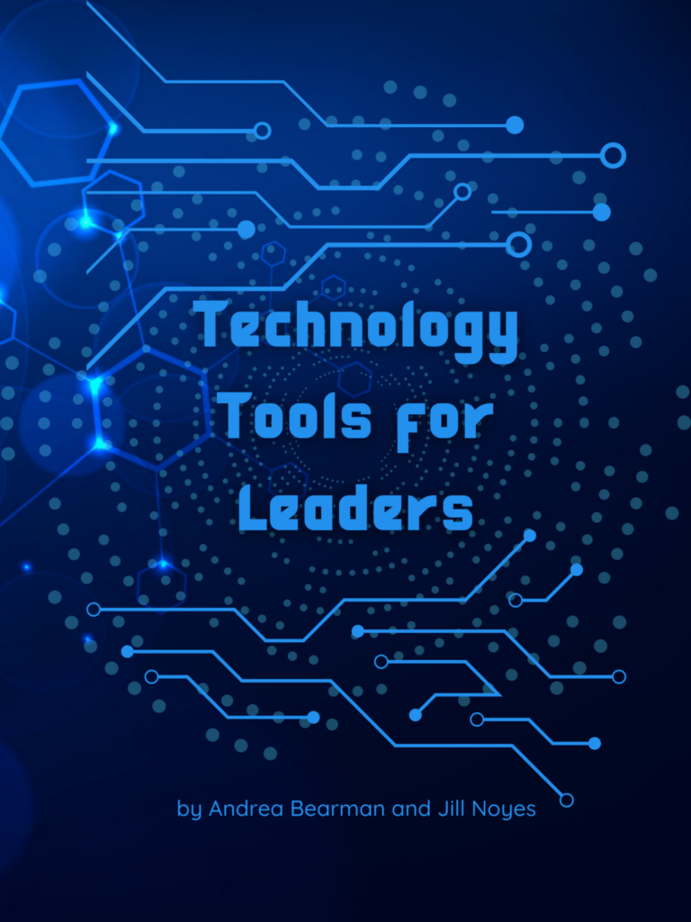Technology Tools for Leaders book cover with dot and line graphic elements
