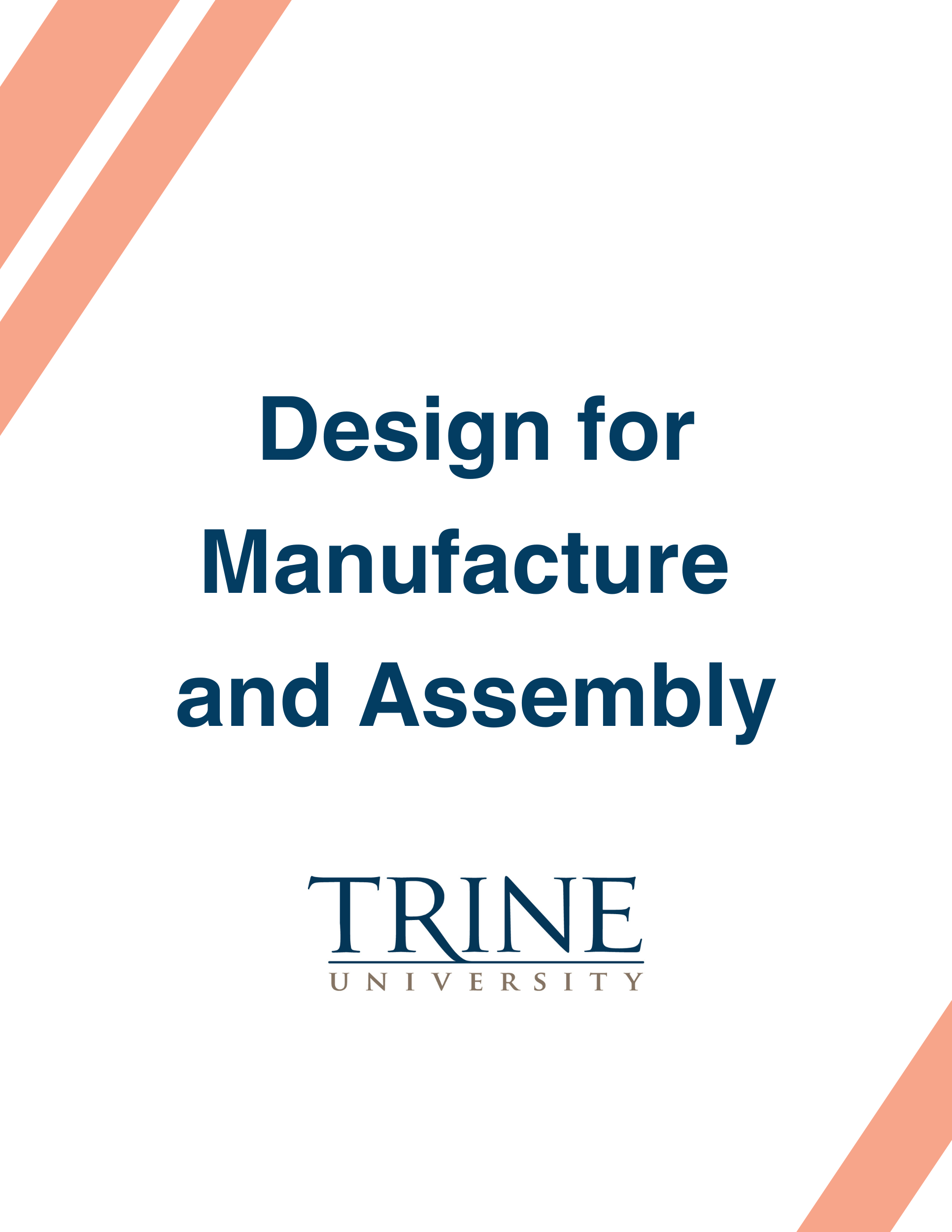 Trine University Design for Manufacture and Assembly book cover