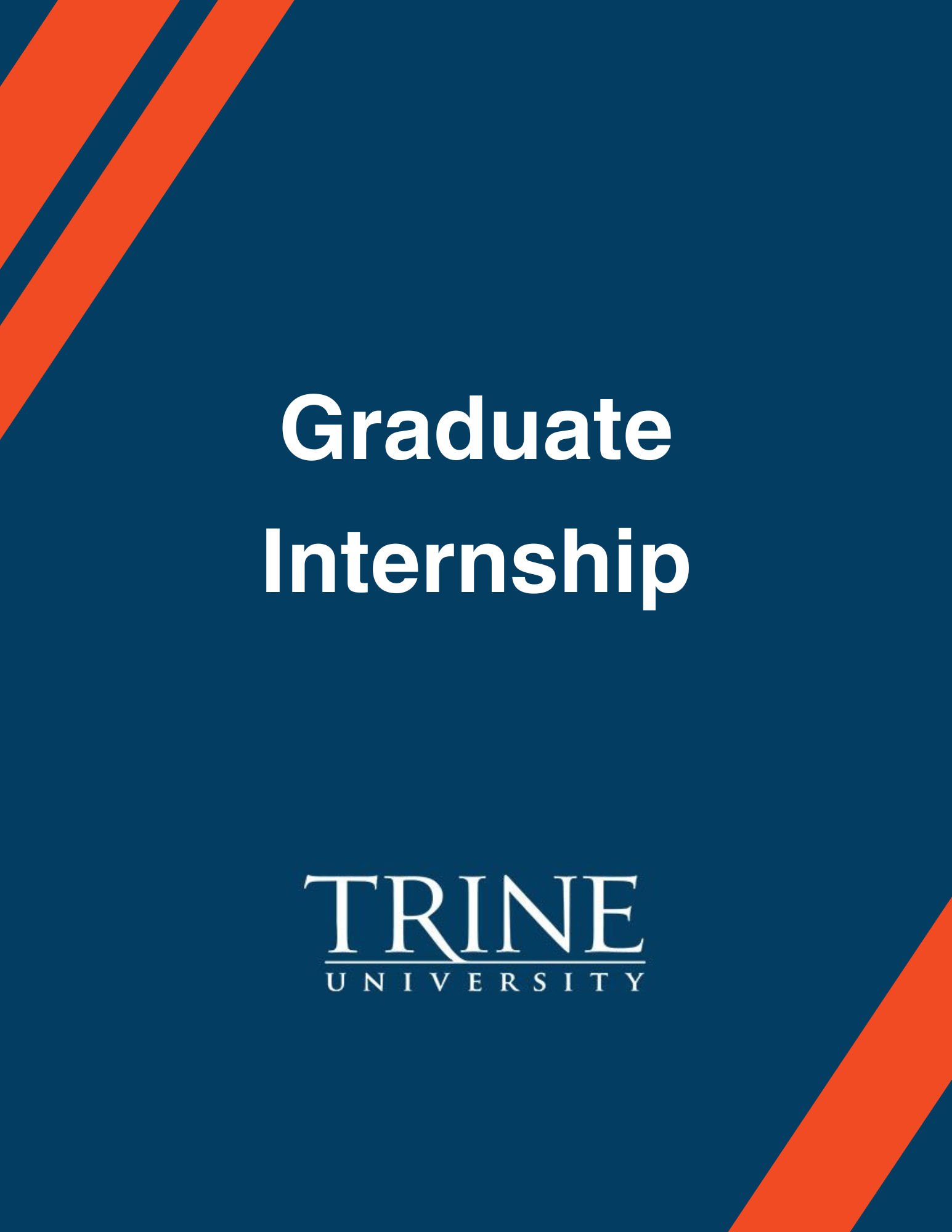 Trine University Graduate Internship book cover